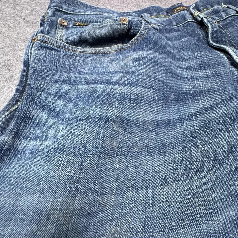 Polo Ralph Lauren Hampton Relaxed Straight Jeans Mens 34x31 Blue Stretch Denim